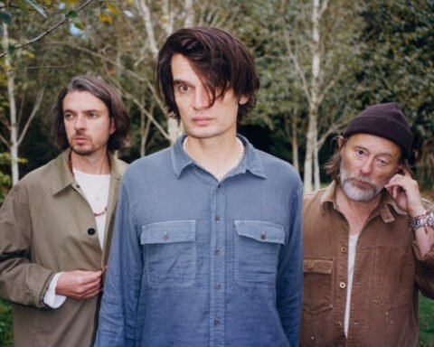 (L-R): Tom Skinner, Johnny Greenwood and Thom Yorke of The Smile