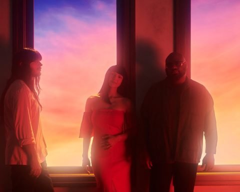 Khruangbin on orange background