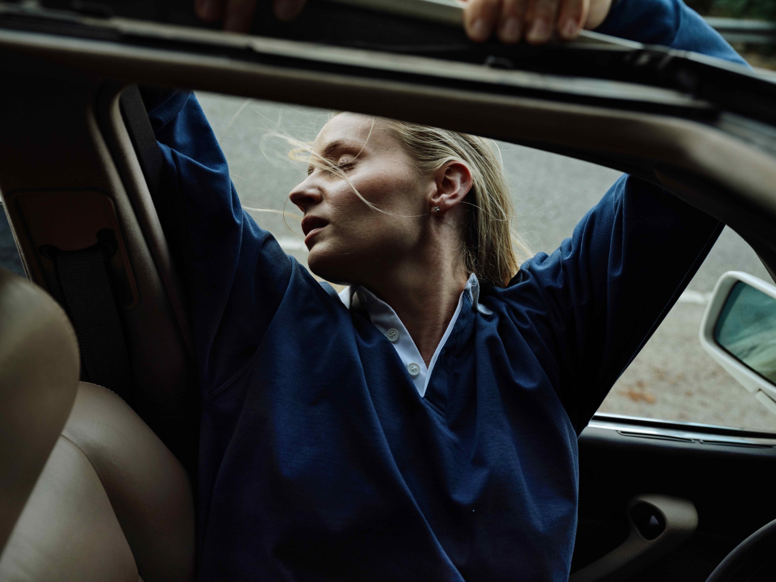 Promotional shot for Charlotte Day Wilson's album, Cyan Blue.