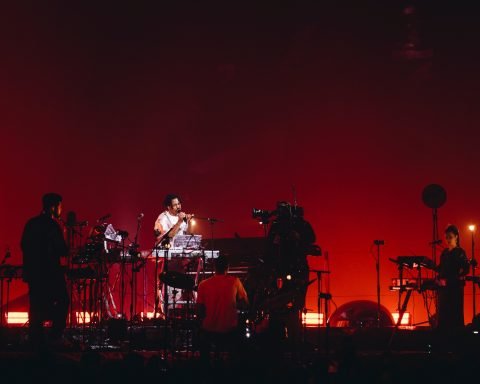 Sampha performing at London's Alexandra Palace