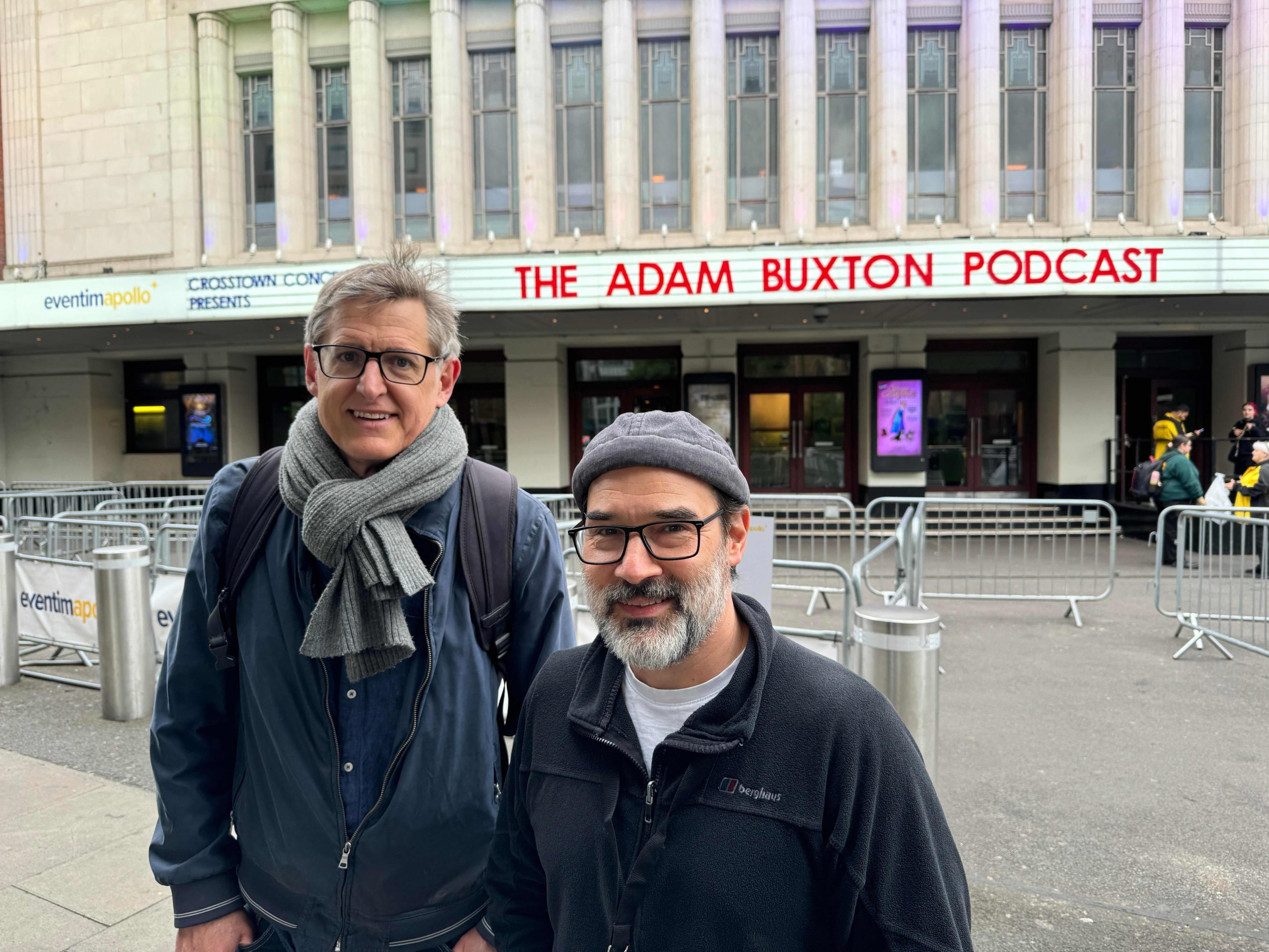 Adam Buxton and Louis Theroux ahead of recording The Adam Buxton Podcast