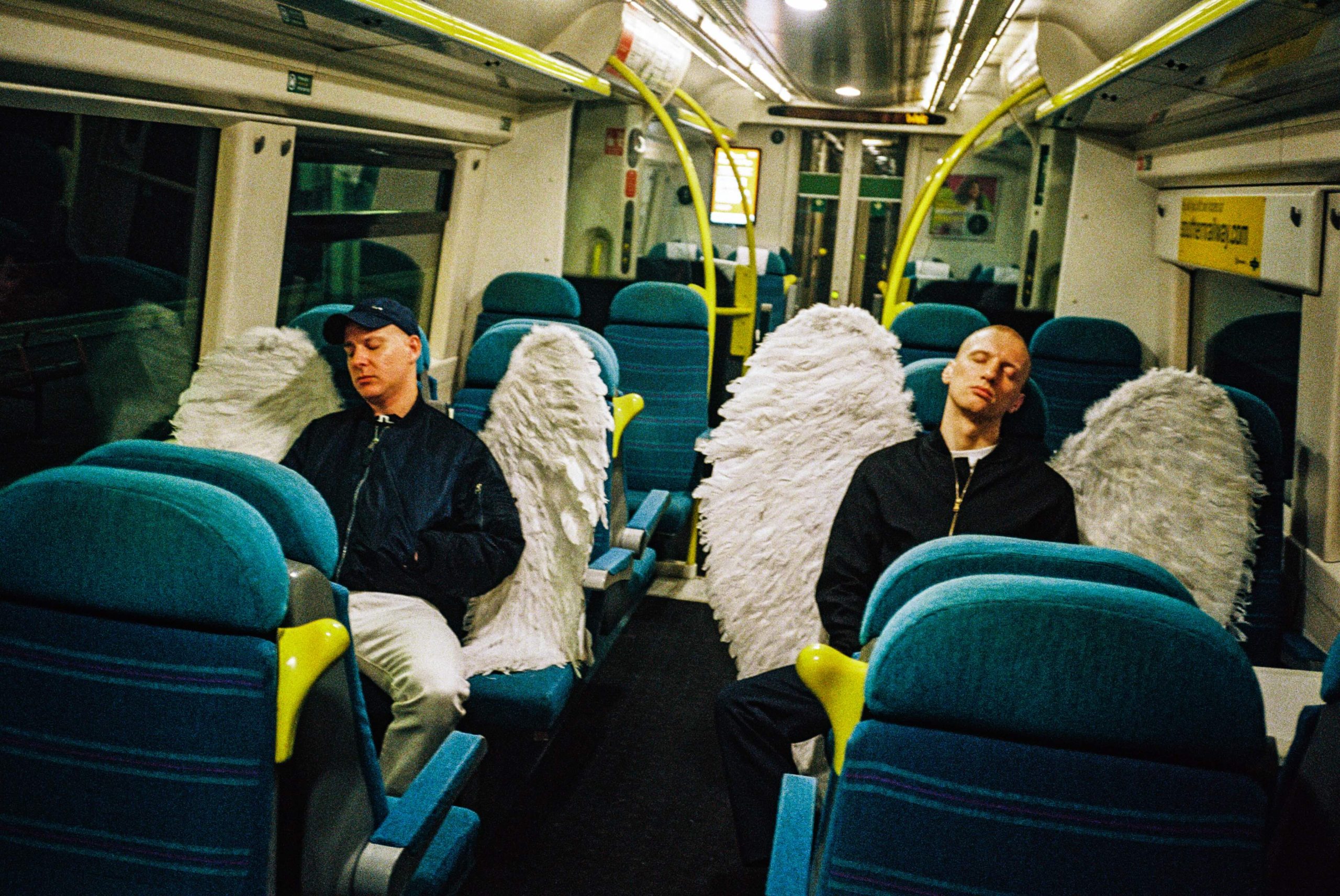 electronic duo Real Lies promotional shot on London Bus