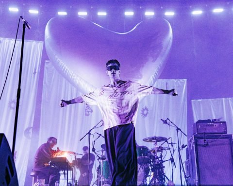 Fontaines D.C. frontman Grian Chatten performing at Alexandra Palace