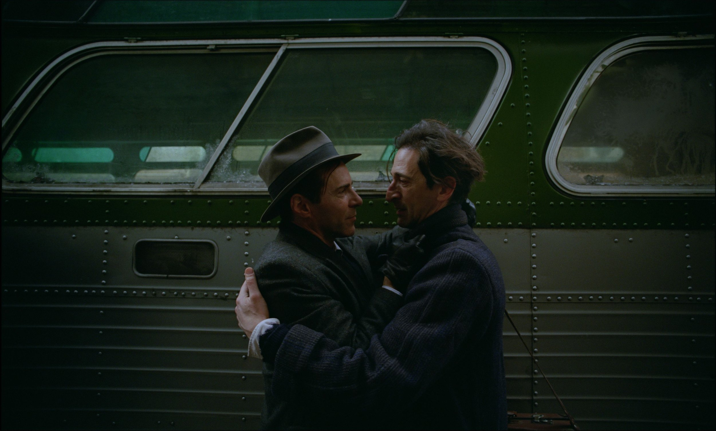 Adrien Brody (right) and Alessandro Nivola (left) in The Brutalist.