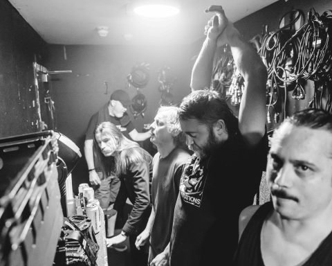 Pigs x7 backstage at Rescue Rooms, Nottingham