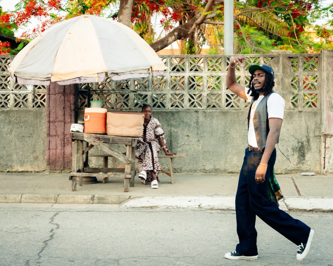 Nigerian rapper Knucks on an African street